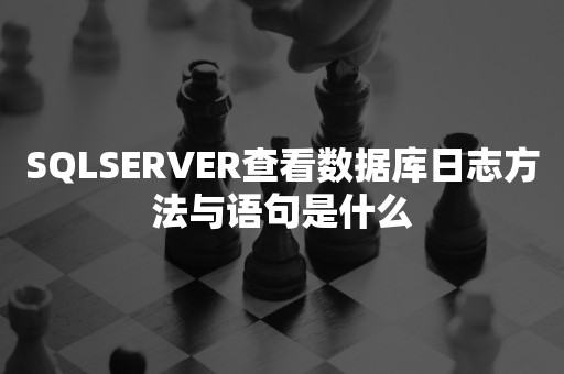 SQLSERVER查看数据库日志方法与语句是什么