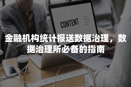 金融机构统计报送数据治理，数据治理所必备的指南