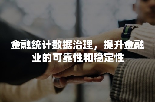 金融统计数据治理，提升金融业的可靠性和稳定性