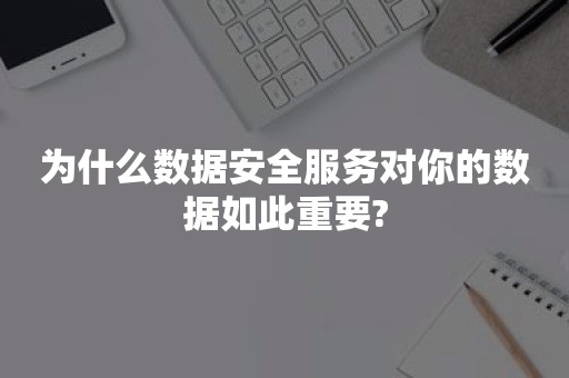 为什么数据安全服务对你的数据如此重要?