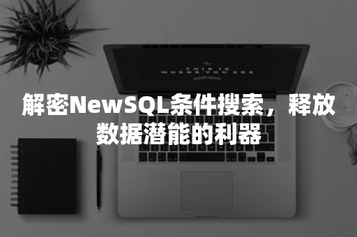 解密NewSQL条件搜索，释放数据潜能的利器