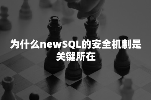 为什么newSQL的安全机制是关键所在