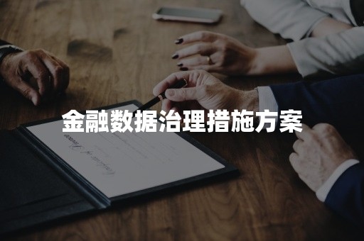 金融数据治理措施方案