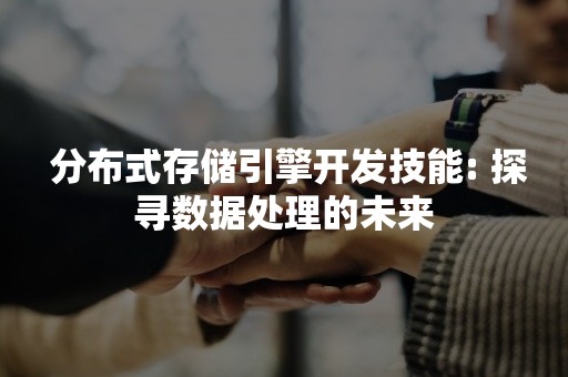  分布式存储引擎开发技能: 探寻数据处理的未来