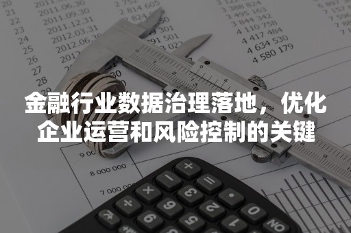 金融行业数据治理落地，优化企业运营和风险控制的关键