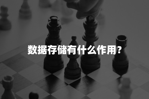 数据存储有什么作用？