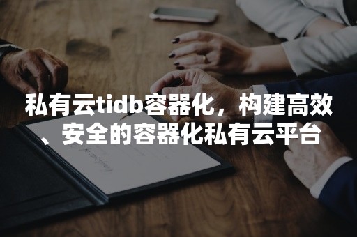 私有云tidb容器化，构建高效、安全的容器化私有云平台