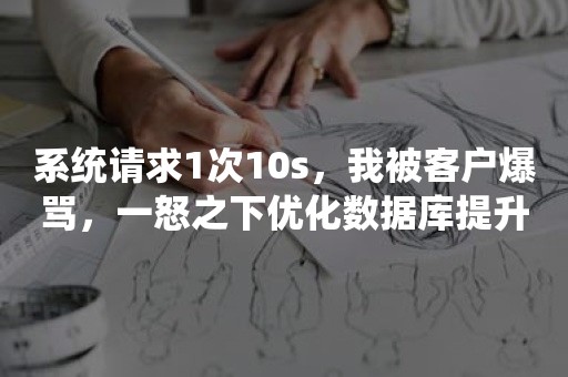 系统请求1次10s，我被客户爆骂，一怒之下优化数据库提升百倍性能