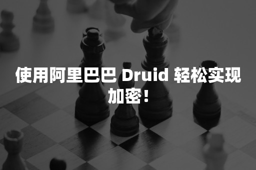 使用阿里巴巴 Druid 轻松实现加密！