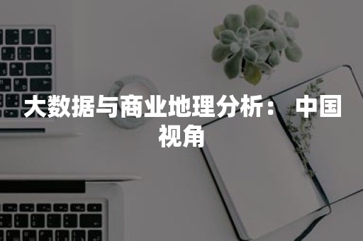 大数据与商业地理分析： 中国视角