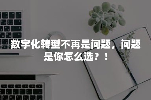 数字化转型不再是问题，问题是你怎么选？！