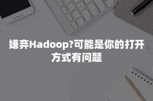 嫌弃Hadoop?可能是你的打开方式有问题