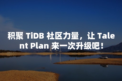 积聚 TiDB 社区力量，让 Talent Plan 来一次升级吧！