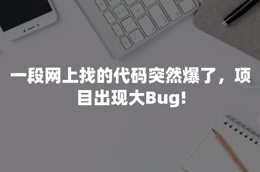 一段网上找的代码突然爆了，项目出现大Bug!