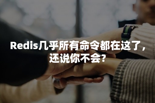 Redis几乎所有命令都在这了，还说你不会？