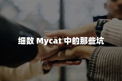 细数 Mycat 中的那些坑