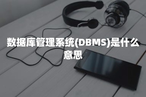 数据库管理系统(DBMS)是什么意思
