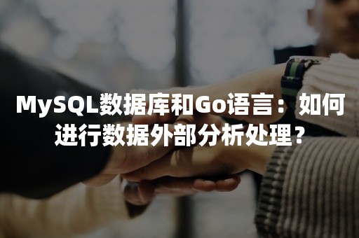 MySQL数据库和Go语言：如何进行数据外部分析处理？