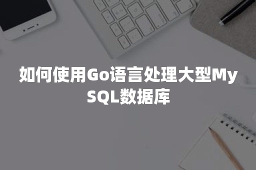 如何使用Go语言处理大型MySQL数据库