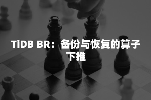 TiDB BR：备份与恢复的算子下推