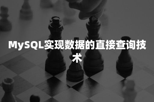 MySQL实现数据的直接查询技术