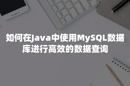 如何在Java中使用MySQL数据库进行高效的数据查询