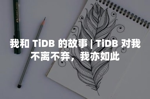 我和 TiDB 的故事 | TiDB 对我不离不弃，我亦如此