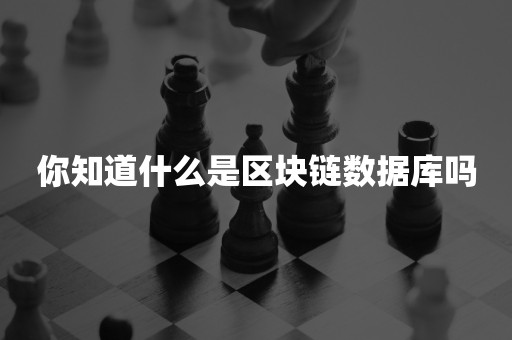 你知道什么是区块链数据库吗