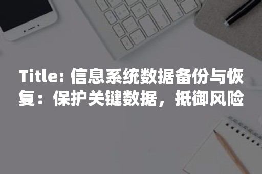 信息系统数据备份与恢复：保护关键数据，抵御风险的最佳策略