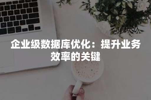 企业级数据库优化：提升业务效率的关键