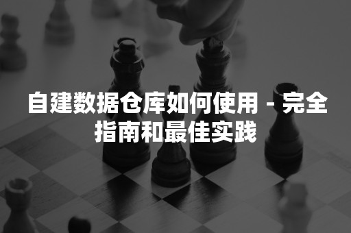 自建数据仓库如何使用 - 完全指南和最佳实践