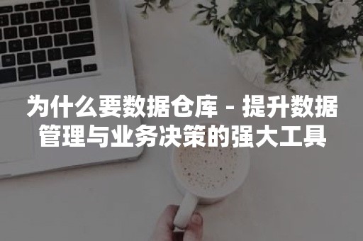 为什么要数据仓库 - 提升数据管理与业务决策的强大工具