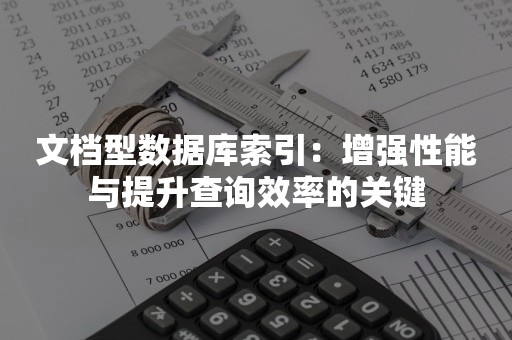 文档型数据库索引：增强性能与提升查询效率的关键