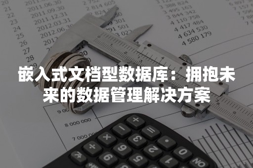 嵌入式文档型数据库：拥抱未来的数据管理解决方案