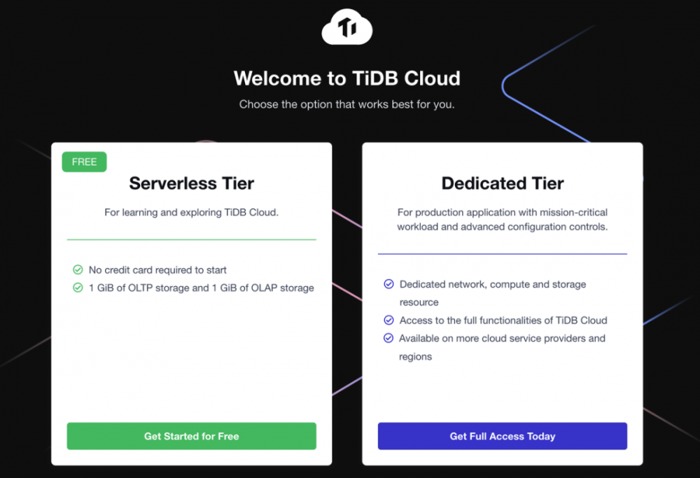 PingCAP 推出 TiDB Cloud Serverless Tier BETA 版